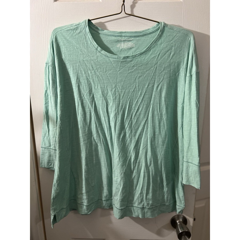 Westbound Woman Green Knit Shirt‎ Top Plus Size 1X